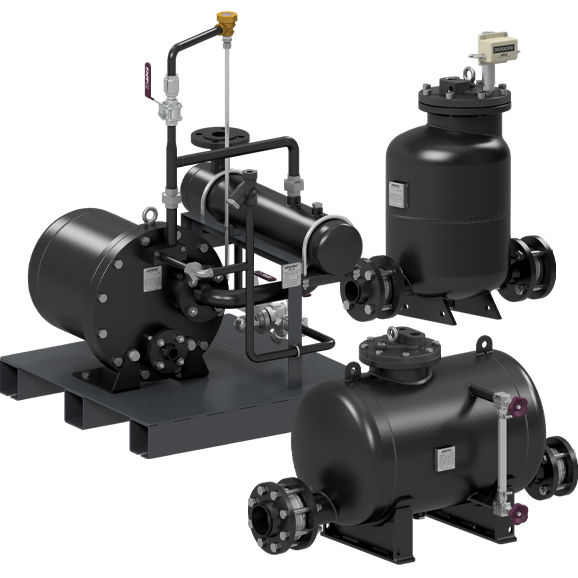 Pressure operated pumps and packaged pump units